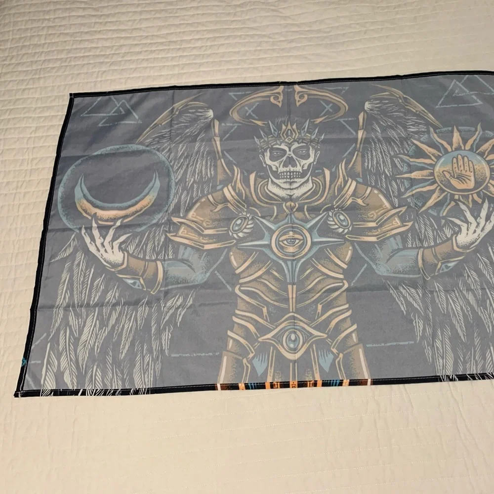 Skeleton skull tapestry emperor wings night day skull moon god all seeing eye